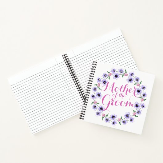 Moeder van de Groom Floral Wedding Notebook Notitieboek (Binnen)