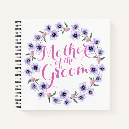 Moeder van de Groom Floral Wedding Notebook Notitieboek (Voorkant)
