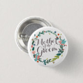 Moeder van de Groom Floral Wreath Wedding Button (Voorkant /achterkant)