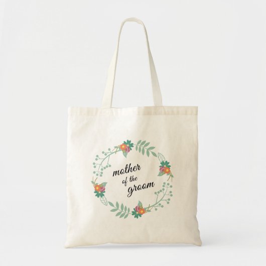 Moeder van de Groom Floral Wreath Wedding Tote Bag (Voorkant)