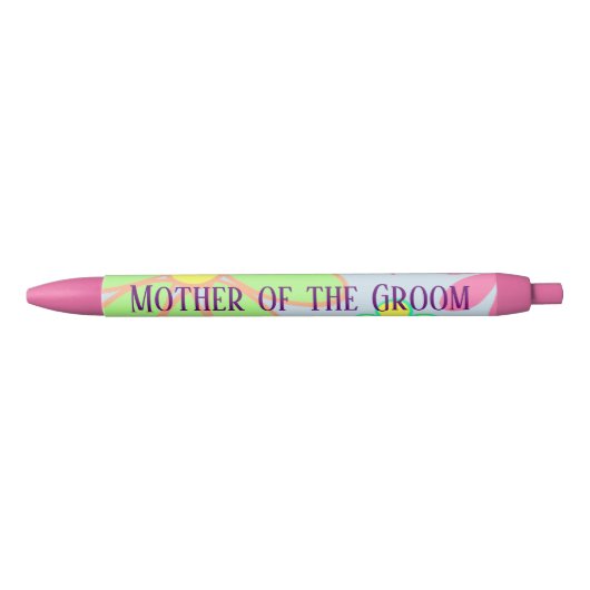 Moeder van de Groom Flowers Zwarte Inkt Pen (Voorkant)
