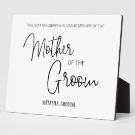 Moeder van de Groom Gereserveerde Stoel Wedding Me Fotoplaat