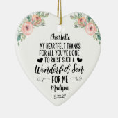 Moeder van de Groom Gift met een dankjewel bericht Keramisch Ornament (Rechts)