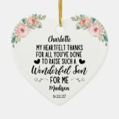 Moeder van de Groom Gift met een dankjewel bericht Keramisch Ornament (Voorkant)