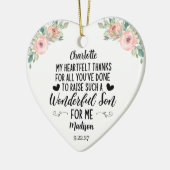 Moeder van de Groom Gift met een dankjewel bericht Keramisch Ornament (Links)