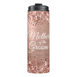 Moeder van de Groom Glittery Roos Gold Glam Thermosbeker