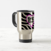 Moeder van de groom (Heart Zebra Stripes) Reisbeker (Voorkant links)