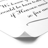 Moeder van de Groom Heaven Memorial Reserved Sign Poster (Hoek)