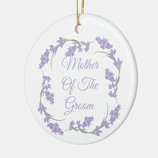 Moeder van de Groom Lavender Floral Wreath Keramisch Ornament (Links)