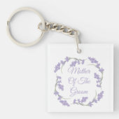 Moeder van de Groom Lavender Floral Wreath Keycha Sleutelhanger (voorkant)