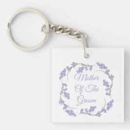 Moeder van de Groom Lavender Floral Wreath Keycha Sleutelhanger