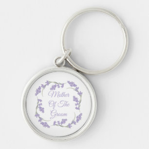 Moeder van de Groom Lavender Floral Wreath Sleutelhanger