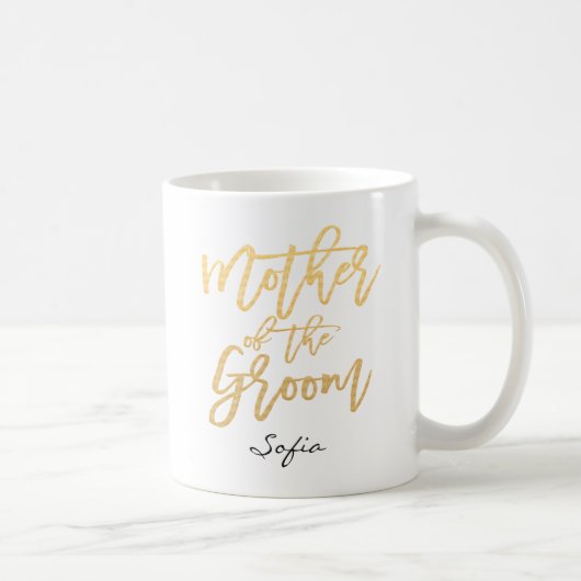 Moeder van de Groom Lettering Custom Koffiemok (Rechts)