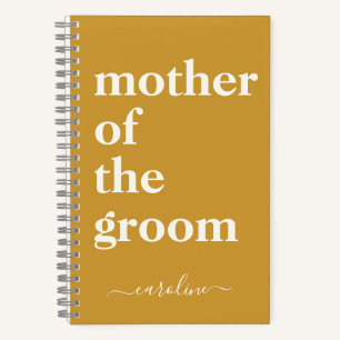 Moeder van de Groom Minimalist Modern Name Yellow Notitieboek