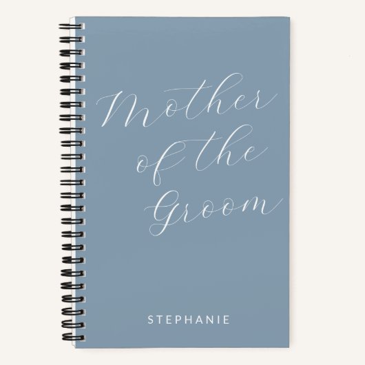 Moeder van de Groom Minimalist Personalized Blue Notitieboek (Voorkant)