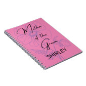 Moeder van de Groom Minimalistische Lila Douane Notitieboek (Rechterzijde)