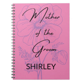 Moeder van de Groom Minimalistische Lila Douane Notitieboek