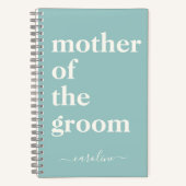 Moeder van de Groom Modern Custom Eggshell Blue Notitieboek (Voorkant)