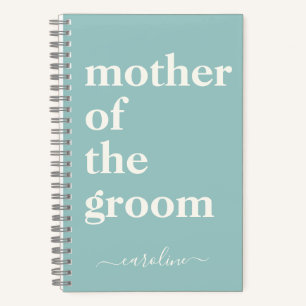Moeder van de Groom Modern Custom Eggshell Blue Notitieboek