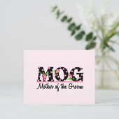 Moeder van de Groom (MOG) Tulip Lettering Briefkaart (Staand voorkant)