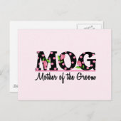 Moeder van de Groom (MOG) Tulip Lettering Briefkaart (Voorkant / Achterkant)