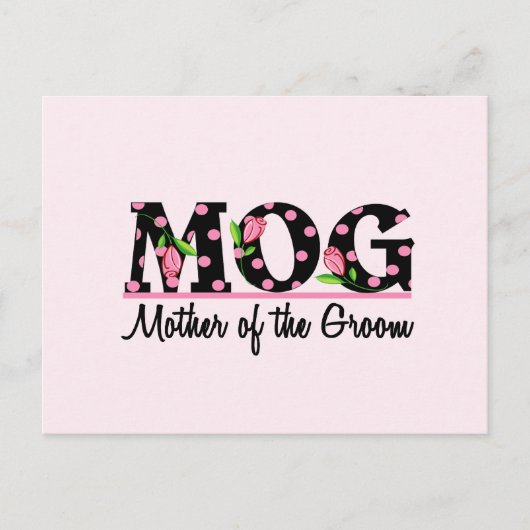 Moeder van de Groom (MOG) Tulip Lettering Briefkaart (Voorkant)