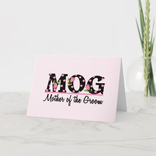 Moeder van de Groom (MOG) Tulip Lettering Kaart (Voorkant)