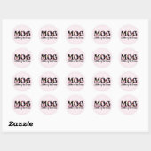 Moeder van de Groom (MOG) Tulip Lettering Ronde Sticker (Vel)