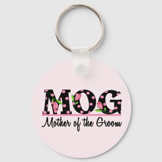 Moeder van de Groom (MOG) Tulip Lettering Sleutelhanger (Voorkant)