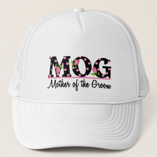 Moeder van de Groom (MOG) Tulip Lettering Trucker Pet (Voorkant)