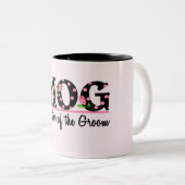 Moeder van de Groom (MOG) Tulip Lettering Tweekleurige Koffiemok (Voorkant rechts)