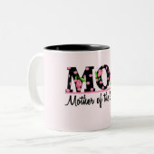 Moeder van de Groom (MOG) Tulip Lettering Tweekleurige Koffiemok (Voorkant links)