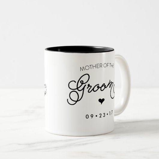 Moeder van de Groom Mok Pas uw datum aan (Voorkant rechts)