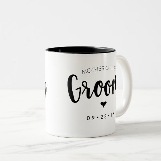 Moeder van de Groom Mok Pas uw datum aan (Voorkant rechts)