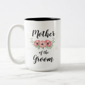 Moeder van de Groom mokken, wit en zwart Tweekleurige Koffiemok (Links)