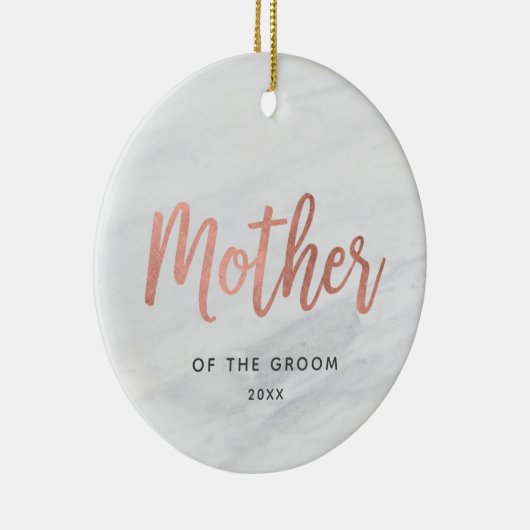 Moeder van de Groom Personalized Roos Gold Wedding Keramisch Ornament (Rechts)