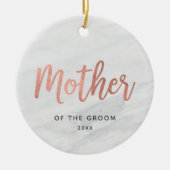 Moeder van de Groom Personalized Roos Gold Wedding Keramisch Ornament (Voorkant)