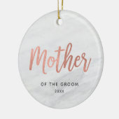 Moeder van de Groom Personalized Roos Gold Wedding Keramisch Ornament (Links)