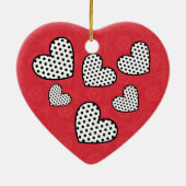 MOEDER VAN DE GROOM Polka Dot Hearts V09F Keramisch Ornament (Achterkant)
