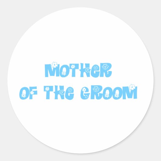 Moeder van de Groom Ronde Sticker (Voorkant)