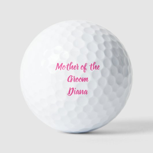 Moeder van de Groom Roze Douane Naam Gifts Wedding Golfballen (Voorkant)