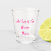 Moeder van de Groom Roze Douane Naam Gifts Wedding Shot Glas (Voorkant)