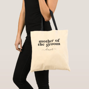 Moeder van de Groom Simple Modern Custom Black Tote Bag