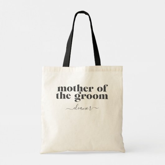 Moeder van de Groom Simple Modern Custom Black Tote Bag (Achterkant)
