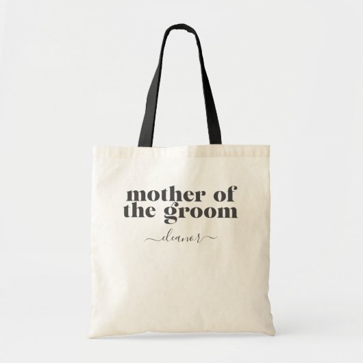 Moeder van de Groom Simple Modern Custom Black Tote Bag (Voorkant)