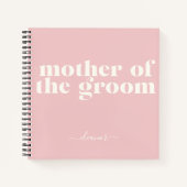 Moeder van de Groom Simple Modern Name Blush Notitieboek (Voorkant)