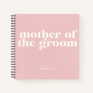 Moeder van de Groom Simple Modern Name Blush Notitieboek