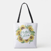 Moeder van de Groom Sunflower Wreath Canvas tas (Achterkant)