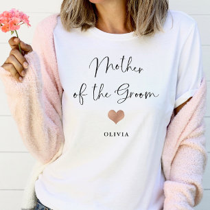 Moeder van de Groom   Trendy Script and Heart T-shirt