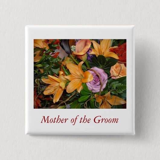 Moeder van de Groom Vierkante Button 5,1 Cm (Voorkant)